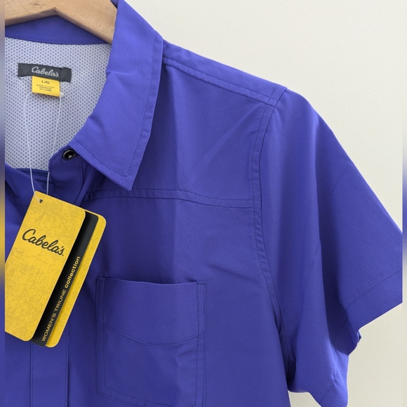 CABELA'S Triune Outdoor Shirt Women's L Active Performance Vented UPF Purple - Picture 2 of 14